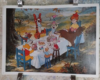 Vintage 1970s Reprint Poster Winnie the Pooh Poster Walt Disney wall art cinema film movie memorabilia pop art popart 1977