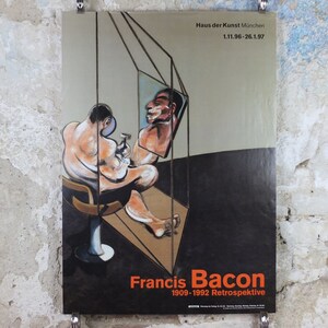 1996 Cartel de Francis Bacon, Tres estudios de la espalda masculina 1970 Haus der Kunst Munich, Realismo figurativo, exposición en galería, decoración de arte mural