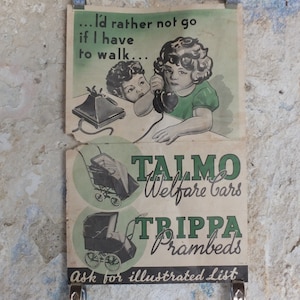 Originele Vintage Talmo Baby Kinderwagen Poster Sunshine Walker Wandelwagen Koets Kinderwagen buggy buggy deco reclame print muur kunst retro jaren 1930