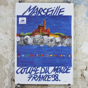 1998 World Cup Poster, Marseille France 98, Coupe du Monde