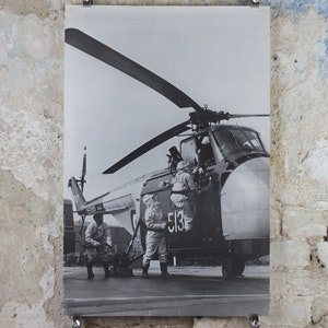 Cartel de helicóptero de la Royal Navy de la década de 1960, Westland Whirlwind, U.S. Sikorsky S-55 H-19 Chickasaw, decoración de arte de pared impresa