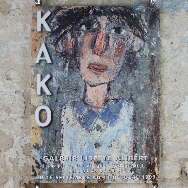 1999 Kako Poster, Kako Topouria, Portrait, Galerie Lisette Alibert, Paris, Galerie Ausstellung Wand Kunst Dekor