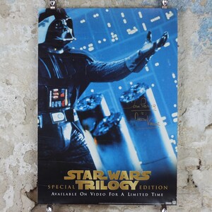 Signed 1997 Darth Vader Poster, David Prowse signed, Star Wars Trilogy, Return of the Jedi Special Edition, wall art film memorabilia