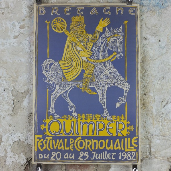 1982 Affiche du Festival de Cornouaille, Quimper, Bretagne, Bretagne, décor d'art mural