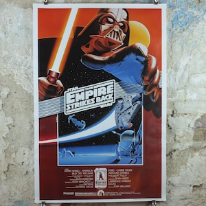 The Empire Strike Back Poster, Larry Noble&#39;s Star Wars, Zigzag Germany, Darth Vader, cinema film memorabilia, wall art decor