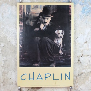 1989 Charlie Chaplin Poster, silent movie, cinema film memorabilia, wall art decor