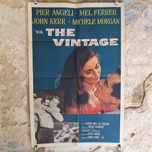 Oryginalny plakat filmowy Vintage 1957 Sztuka ścienna z lat 50. XX wieku Miłość Romans Przywiązanie Romans Intryga USA Pamiątki filmowe