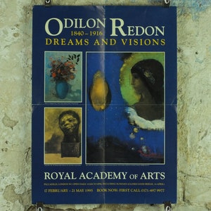 1995 Royal Academy of Arts Poster, Träume und Visionen, Odilon Redon, Symbolik Kunst, Künstler Galerie Ausstellung Wandkunst der 1990er Jahre