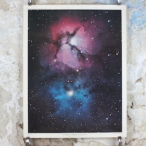 1961 Trifid Nebula in Sagitterius Poster, NGC 6514 California Institute of Technology and Carnegie Institution, Hale Observatories wall art