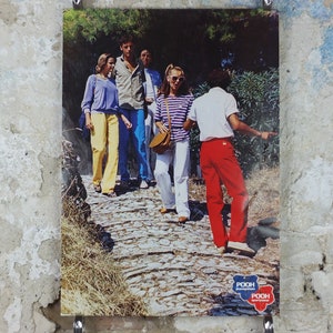 1983 Pooh Jeans Poster, Pooh Jeans System, Pooh Sportswear, Italy style chic fashion, advertising retro wall art decor
