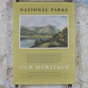 1965 Affiche du parc national du Lake District, Francis Towne, Grasmere de la route Rydal, Voyage et tourisme, sentier pédestre, décoration d’art mural