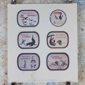 1990s Guinness Toucan Concept Poster, von John Gilroy, Gilroy Tin Trays von 1935-1955, Werbekampagne Wandkunst Retro Dekor