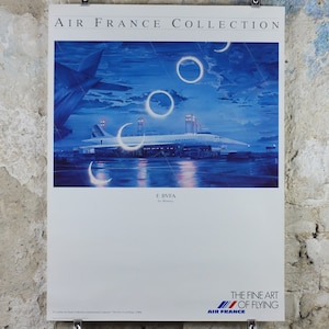 1988 Air France Collection Poster, Concorde F BVFA by Jacques Monory, Modernism, Commemorative Edition, Aviation, tourism vacation wall art