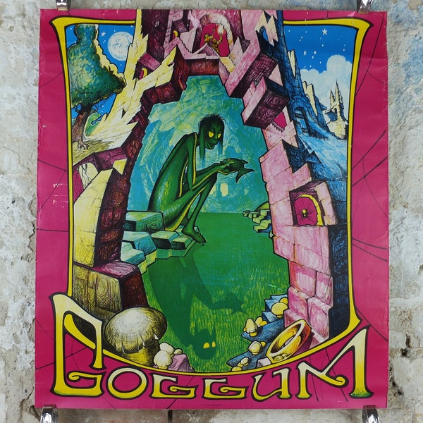 1969 Lord of the Rings Gollum-poster, Smeagol door D. de S. Pernes, J.R.R. Tolkien, Middle Earth, Third Age fantasy fictie kunst aan de muur decor