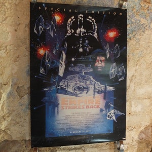 Vintage película cartel El imperio contraataca edición especial 1997 1990s darth vader estrella destructor pared arte reimprimir recuerdos de película de cine