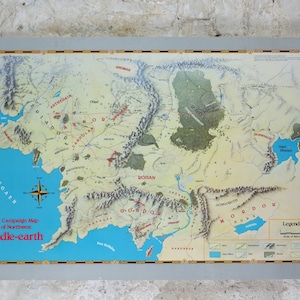 1989 Wahlkampfkarte von Nordwesten von Mittelerde Poster, J.R.R. Tolkien, von Eric Hotz Peter Fenlon, Herr der Ringe, Hobbit, Fantasy Wandkunst