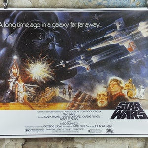 1995 Star Wars A New Hope Poster, by Zigzag Posters Germany, half sheet design, wall art cinema film memorabilia