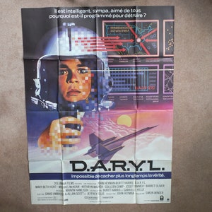 Originele Vintage Franse Film Poster D.A.R.Y.L. DARYL 1985 muur kunst affiche de film science fiction avontuur robot vliegtuig