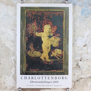 2000 Charlottenborg Poster, Cherub with Flowers, gallery exhibition, wall art decor
