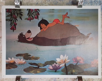 Vintage 1970s Reprint Poster The Jungle Book Poster Walt Disney wall art cinema film movie memorabilia pop art popart 1977