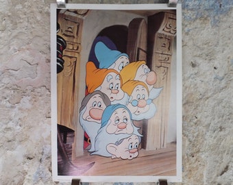 Vintage 1970s Reprint Poster Snow White and the Seven Dwarfs Poster Walt Disney wall art cinema film memorabilia pop art popart 1977