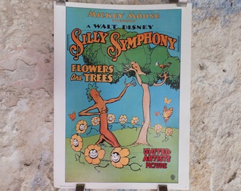 Vintage 1970s Reprint Poster Silly Symphonies Poster Walt Disney wall art cinema film movie memorabilia pop art popart 1977