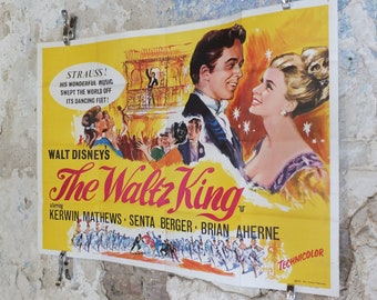 Original Vintage Movie Poster The Waltz King Johann Strauss Walt Disney quad wall dance dancing ballroom art print film cinema 1964 1960s