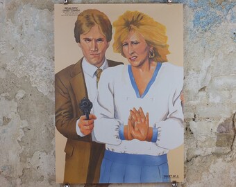 1991 Vintage Criminal Target Poster, #6 Realistic Target Company, Minneapolis, Law Enforcement, comic cartoon gun police, wall art decor