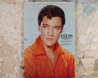 Vintage Elvis Presley Poster, The King, Elvis the Pelvis, music wall art 1980s