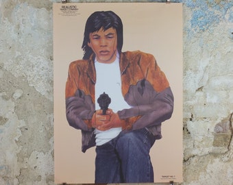 2001 Vintage Criminal Target Poster, #7 Realistic Target Company, Minneapolis, Law Enforcement, comic cartoon gun police, wall art decor