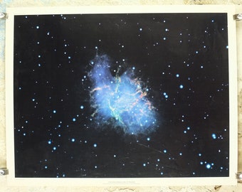 1960s The Crab Nebula in Taurus Poster, M1, Regents, University of California, Lick Observatory, wall art decor