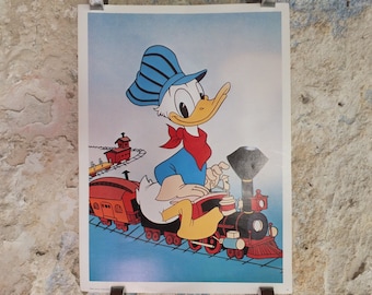 Vintage 1970s Reprint Poster Donald Duck Poster Walt Disney wall art cinema film memorabilia pop art popart 1977