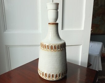 1960s White Søholm Danish Lamp, Stentoj Bornholm, Scandinavian Design, lighting, earthy pottery ceramic, table or desk lamp