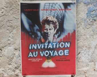 Original Vintage Belgian Movie Poster 1980s Invitation au voyage mid century Eighties 80s wall art affiche de film