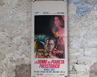 Original Vintage Italian Movie Poster Women of the Prehistoric Planet Lucasfilm Le Donne Pianeta Preistorico 1966 wall art print film cinema