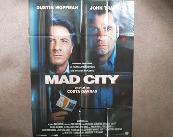 Original Vintage French Movie Poster Mad City 1997 wall art affiche de film John Travolta Dustin Hoffman