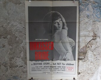Original Vintage Movie Poster Unkissed Bride 1969 1960s wall art hypnotic story not for children US one sheet cinema film memorabilia