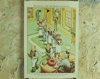 Original Vintage Gentle Art of Making Guinness Poster Signing the day production advertising ale Irish stout beer print wall art retro 1980s