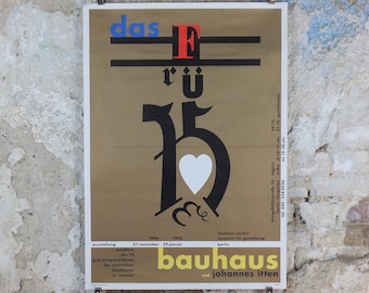 1994 Bauhaus Poster, Johannes Itten ‘Das Frühe Bauhaus’ (The Early Bauhaus), Art Deco Nouveau, gallery exhibition, wall art decor
