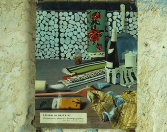 Original Vintage glossy 1950s Design in Britain Campaign - Linen from Northern Ireland Poster wall art