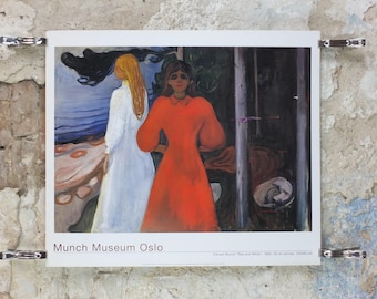 2000 Edvard Munch Poster, Red and White 1894, Munch Museet, Norway, Expressionism, Symbolism, gallery exhibition, wall art decor