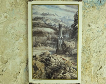 1994 The Black Gate Poster, by Alan Lee, Vintage Lord of the Rings, Tolkien Centenary, Return of the King, illustration print wall art decor