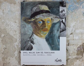 2006 Emil Nolde Poster, Self portrait, Berlin Succession, Die Brücke expressionist, Blaue Reiter, artist gallery exhibition, wall art decor