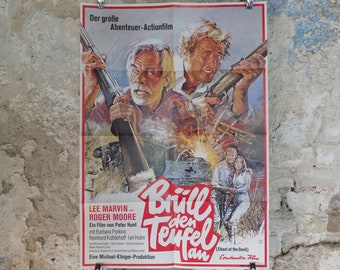 Original German Vintage Movie Poster Shout at the Devil 1976 1970s Roger Moore Lee Marvin wall art US one sheet cinema film memorabilia