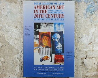1993 Royal Academy of Arts Poster, American Art in the 20th Century, Kennedy, JFK, artists gallery exhibition, wall art decor