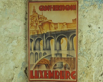 Vintage Reprint Luxemburg Travel Poster Groot Hertogdom 1920s Rabinger art deco nouveau tourism advertising metro print wall art retro 1920s