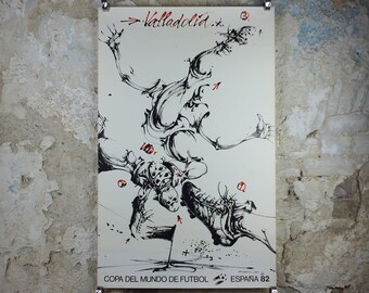 1982 World Cup Poster, Valladolid Spain 82 Espana, Copa del Mundo de Futbol, Vladimir Velickovic, football, soccer, original sport wall art