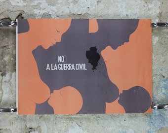 1973 Chilean Allende Poster, No to Civil War, Mother and Child, Chilean Socialist Government, Education, wall art decor