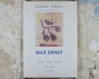 2000 Max Ernst Poster, paintings drawings prints, dada expressionism, artist gallery exhibition wall art decor