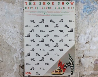 1979 The Shoe Show Poster, Dragon Shoe, British Shoes since 1790, Institute of Contemporary Arts, gallery exhibition wall art decor